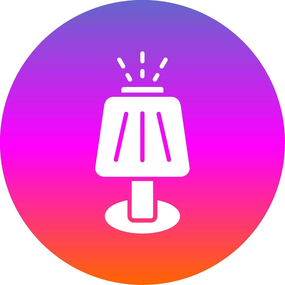 Table Lamp Glyph Gradient Circle Icon Design vector