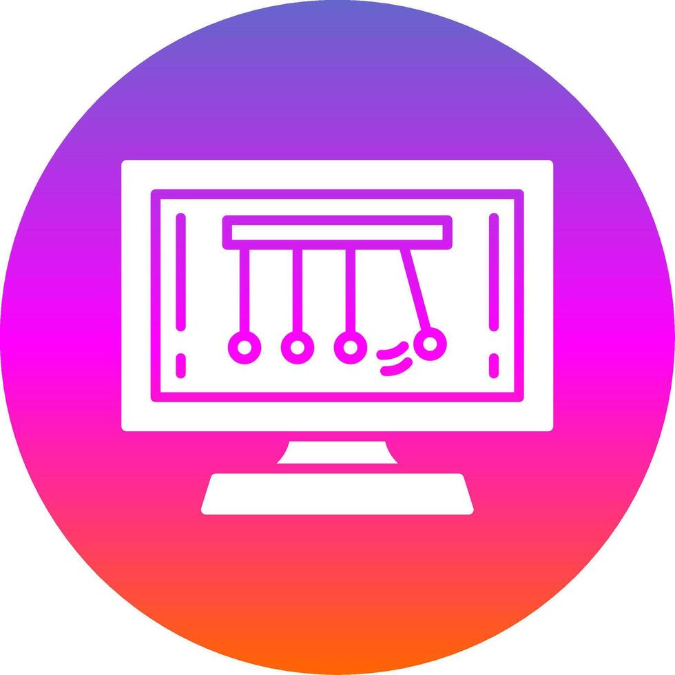 Newtons Cradle Glyph Gradient Circle Icon Design vector