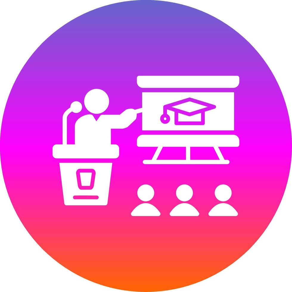 Business Class Glyph Gradient Circle Icon Design vector