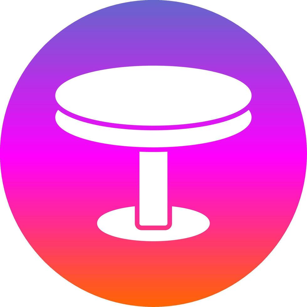 Round Table Glyph Gradient Circle Icon Design vector