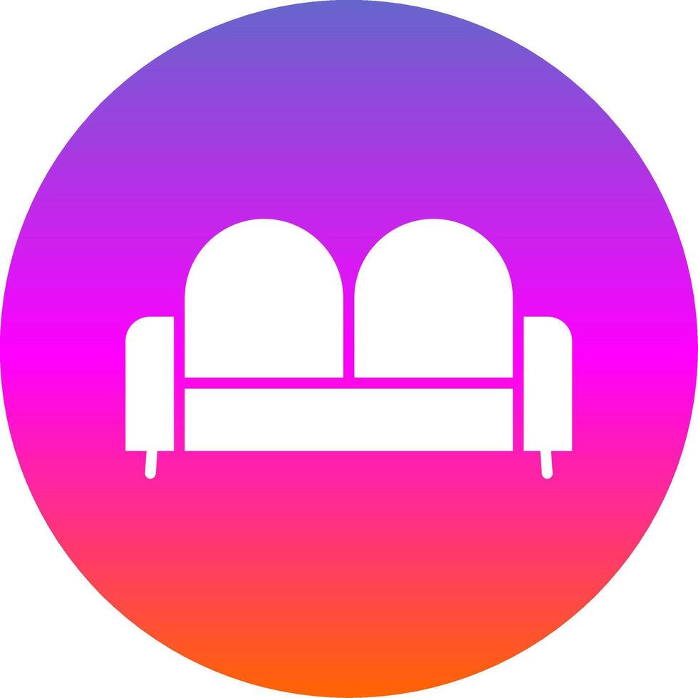 Sofa Bed Glyph Gradient Circle Icon Design vector
