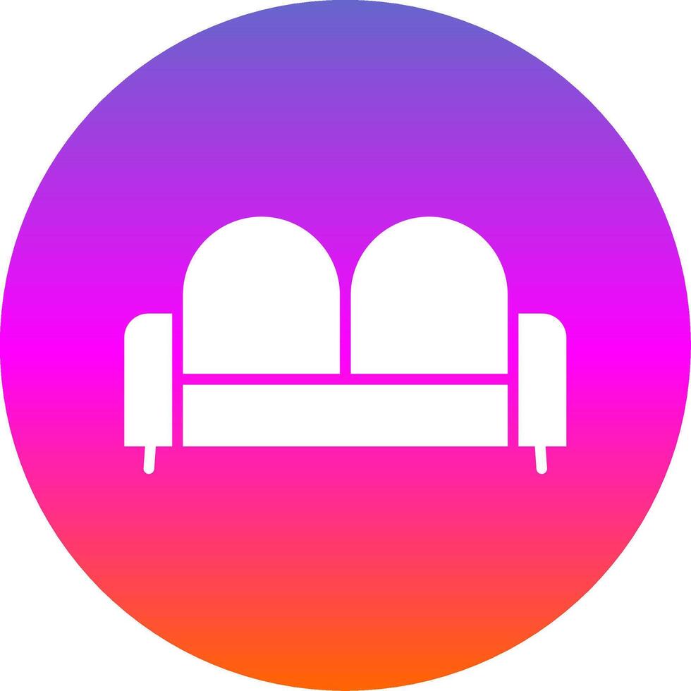 Sofa Bed Glyph Gradient Circle Icon Design vector