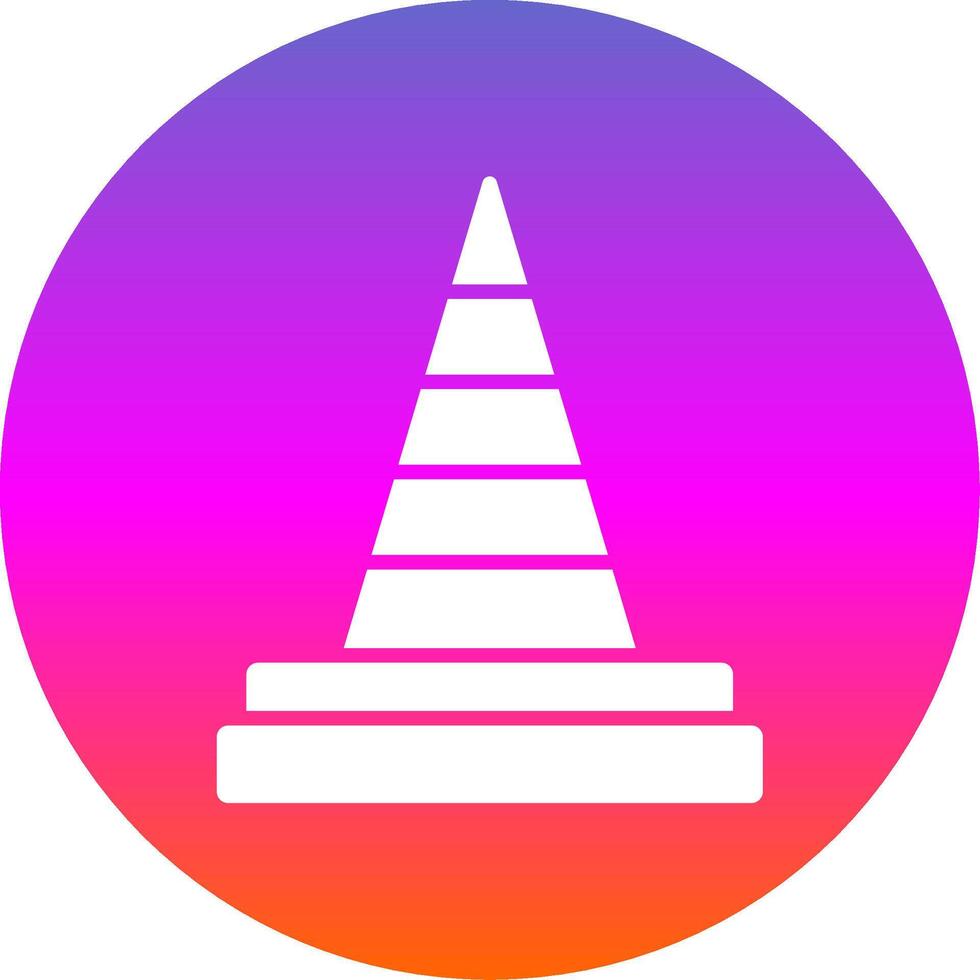 Traffic Cone Glyph Gradient Circle Icon Design vector