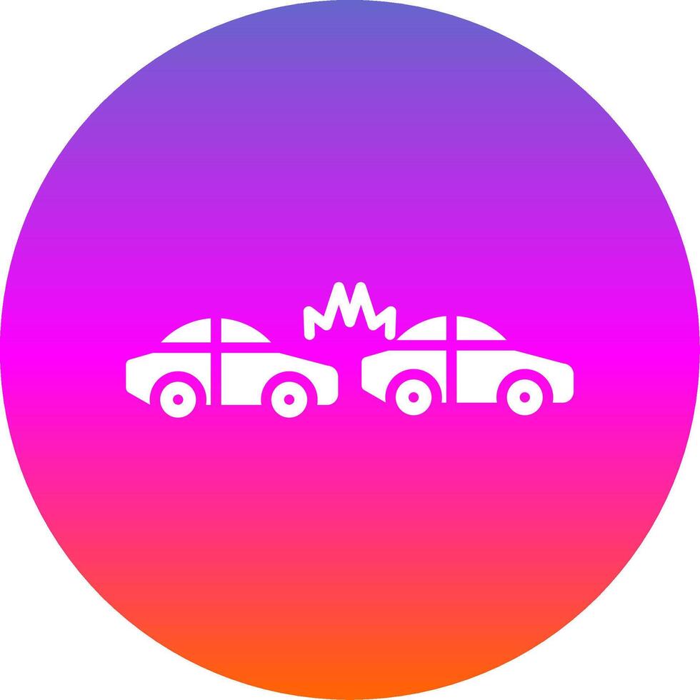 Car Crash Glyph Gradient Circle Icon Design vector