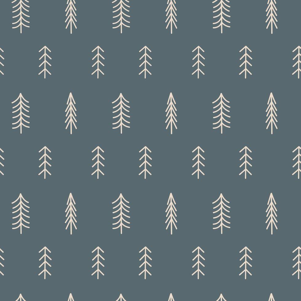 Cozy Winter - Christmas Seamless Pattern - Digital Paper - Cute Illustration - Tree Elements Textile Design vector