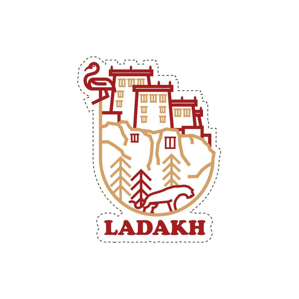 Indian state Ladakh sticker vector