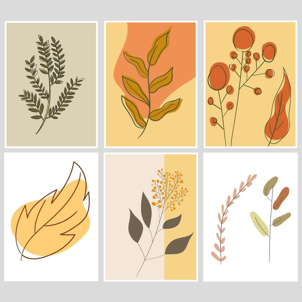 Modern boho art designs for wall frames vector