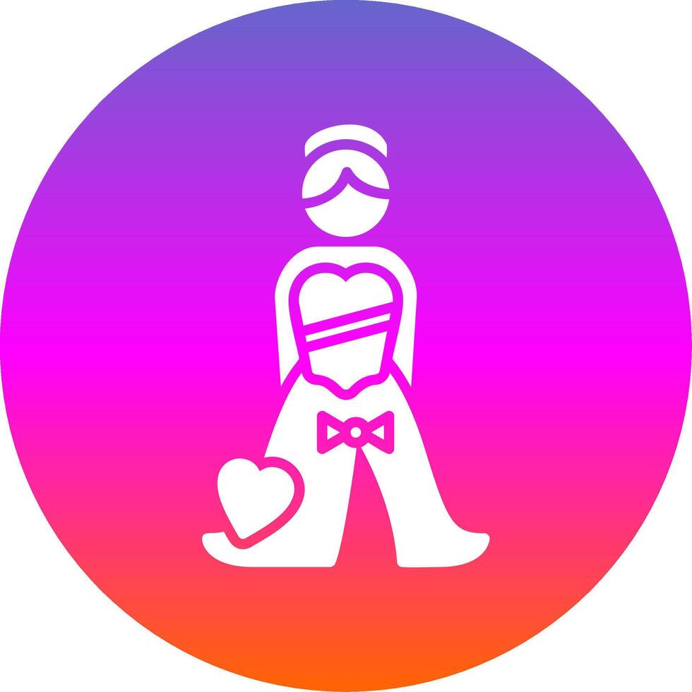 Bride Glyph Gradient Circle Icon Design vector
