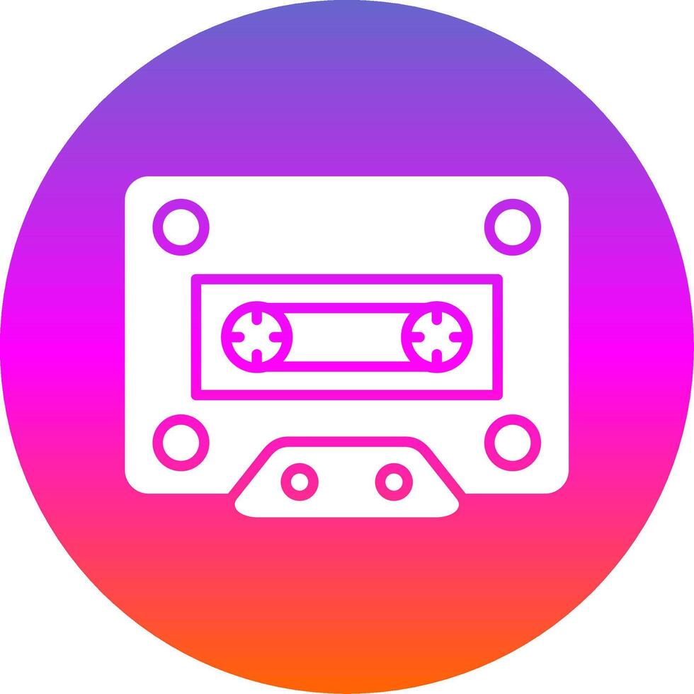Cassette Glyph Gradient Circle Icon Design vector