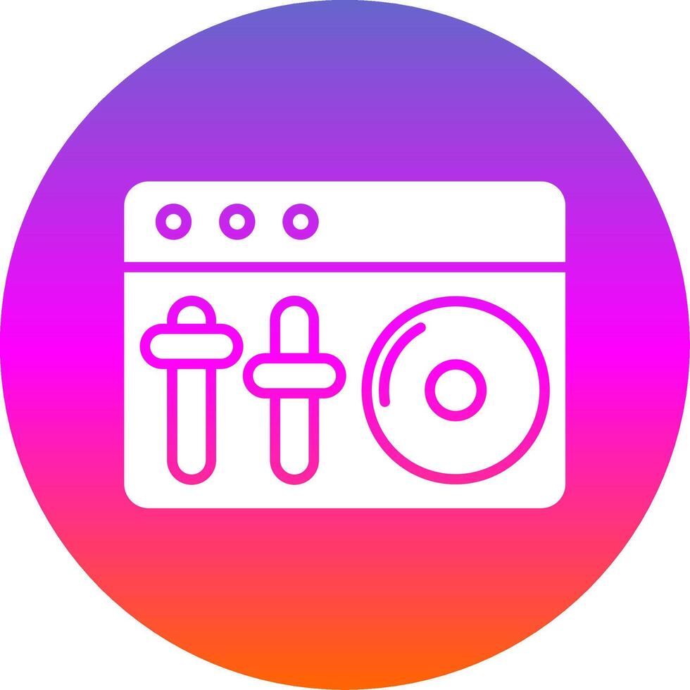 Dj Mixer Glyph Gradient Circle Icon Design vector