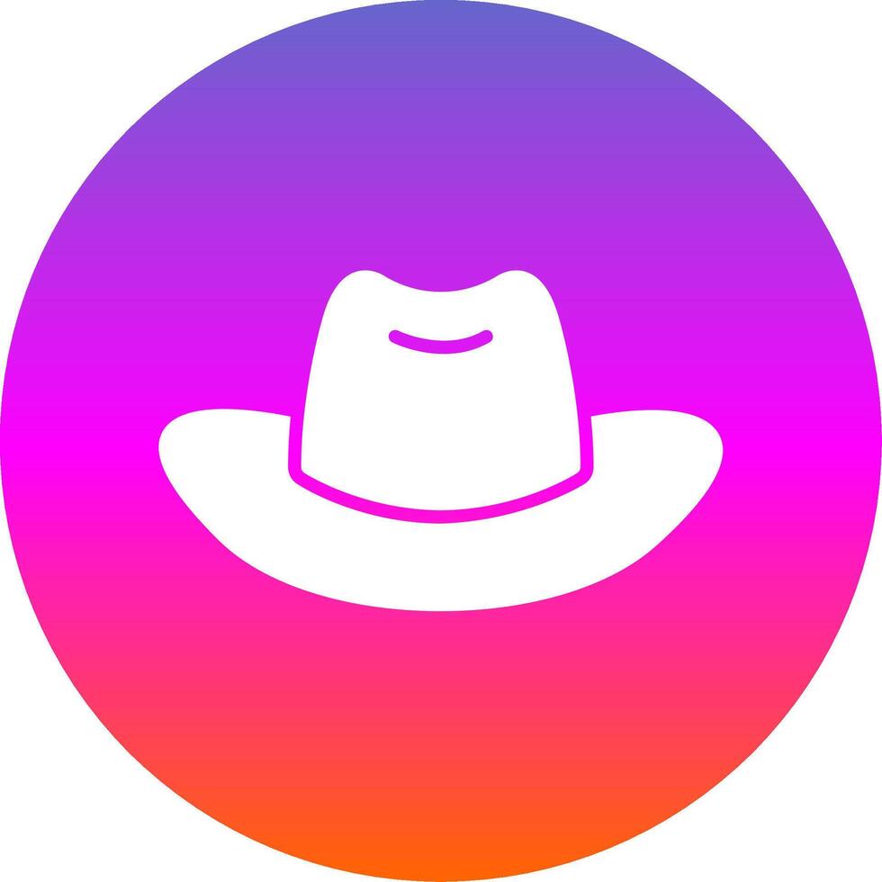 Cowboy Hat Glyph Gradient Circle Icon Design vector