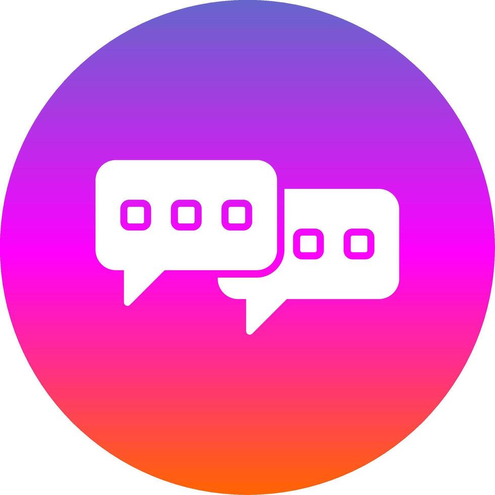 Chat Glyph Gradient Circle Icon Design vector