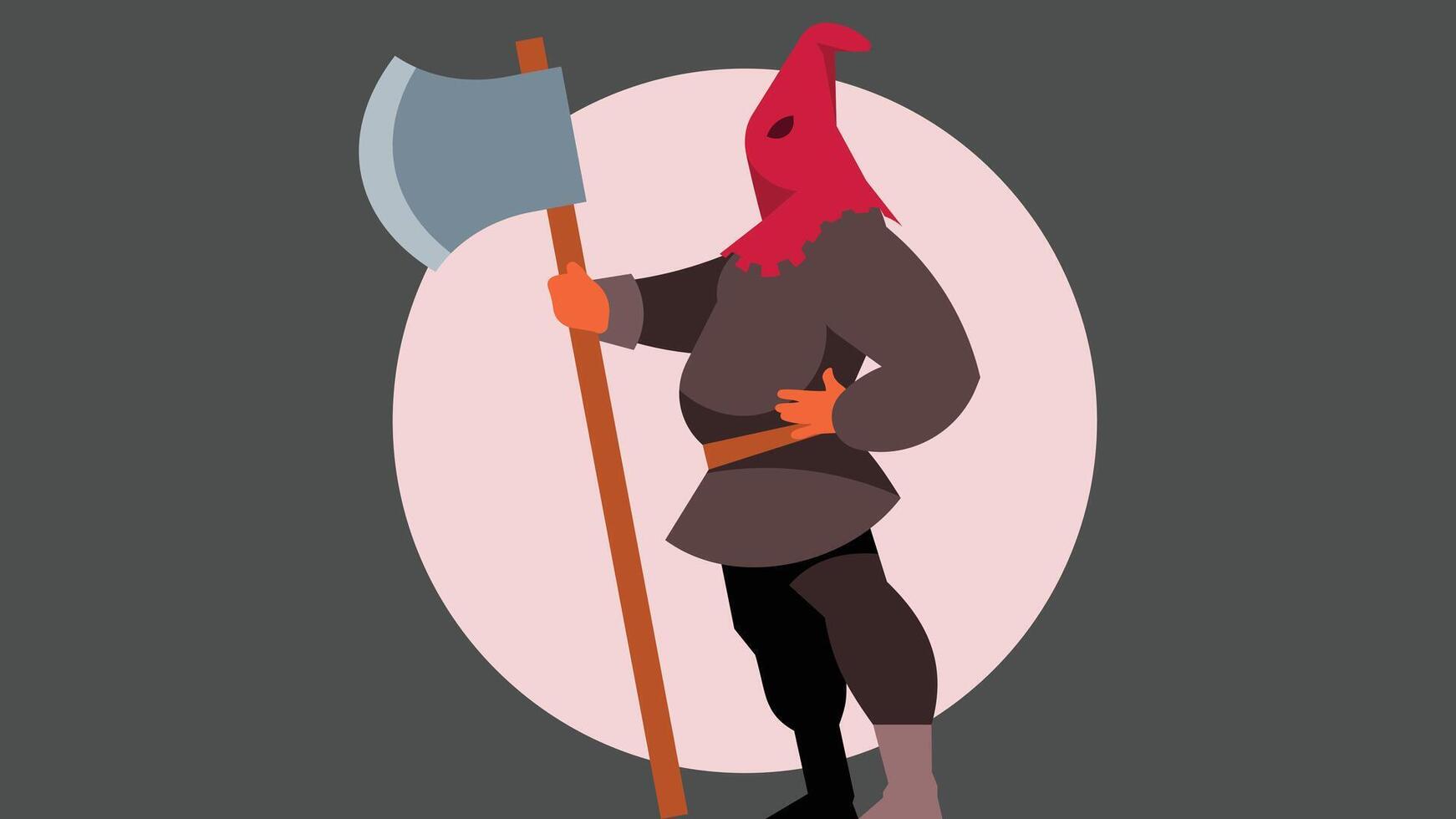 executioner man in old middle ages illustration vector