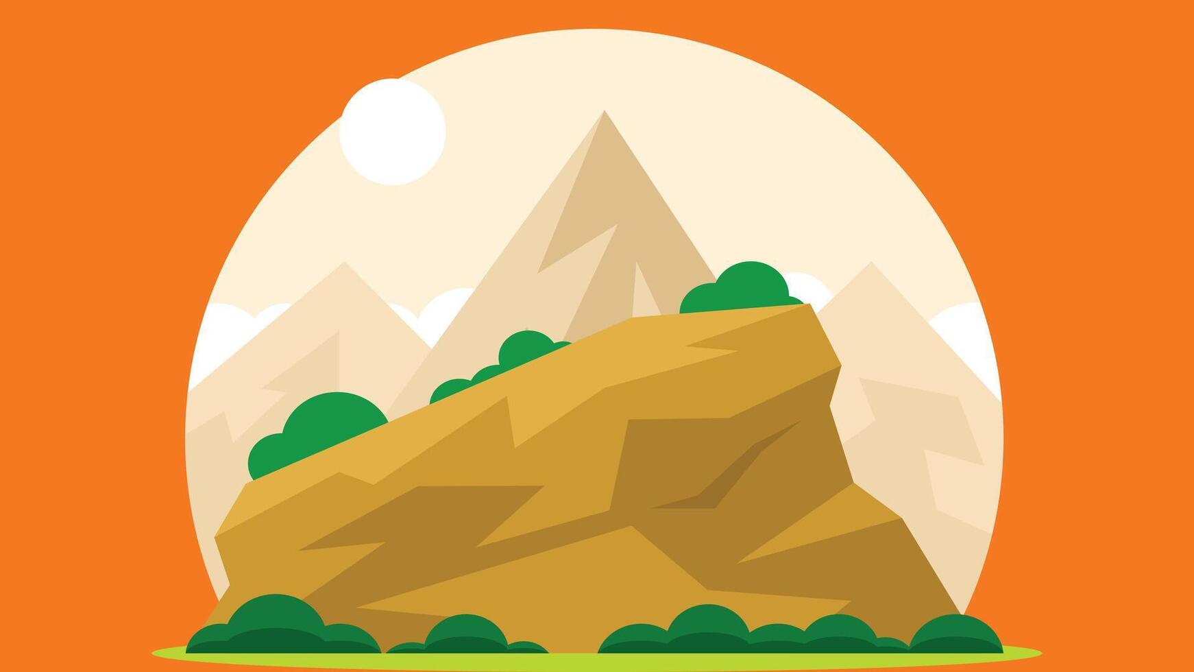 nature scene with a mountains and trees background vector