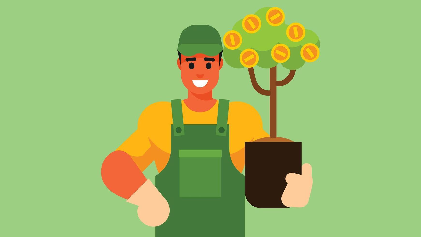 Business investment growth idea abstract illustration with money saving vector