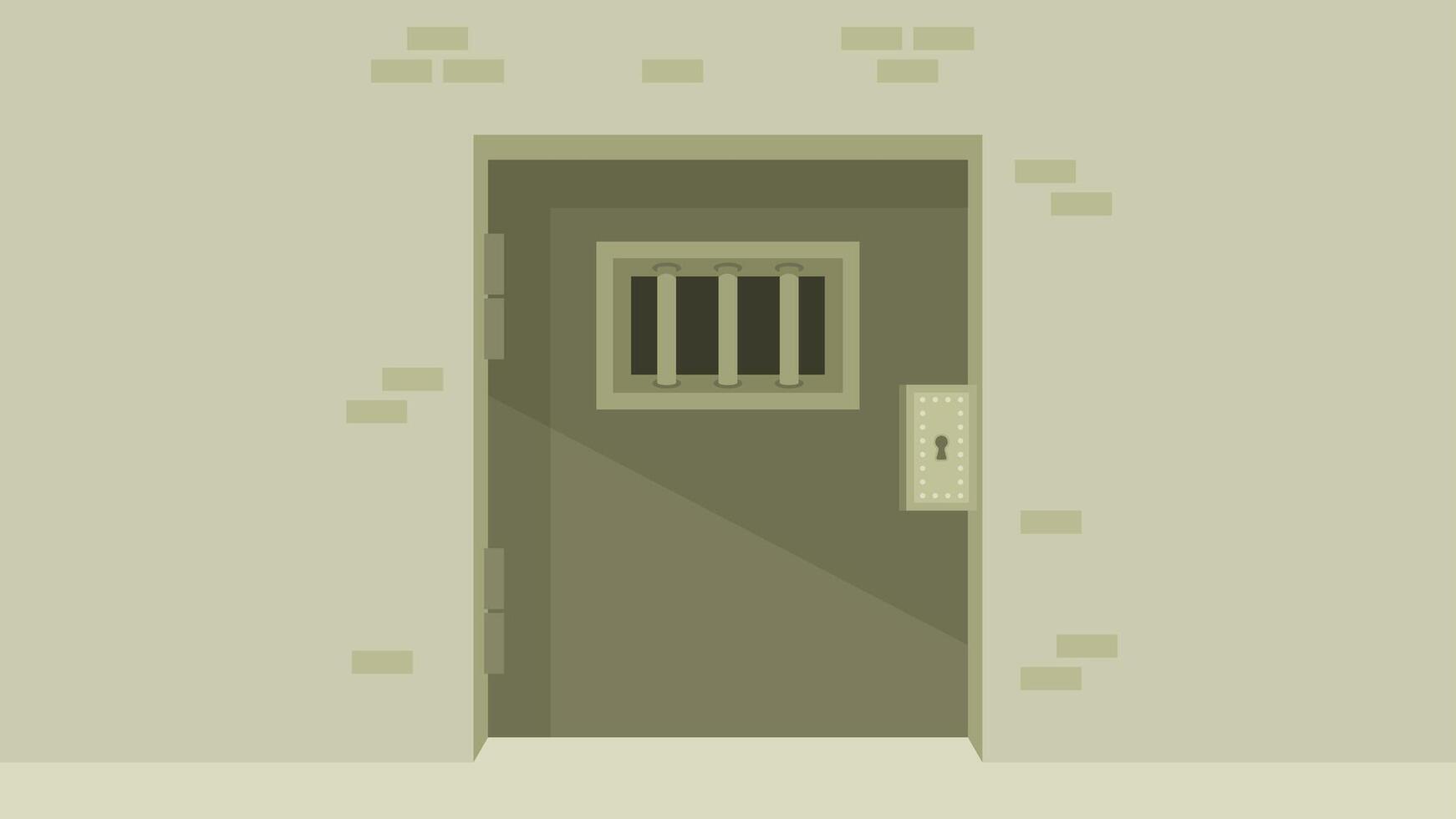 security Jail door in a prison lock vector