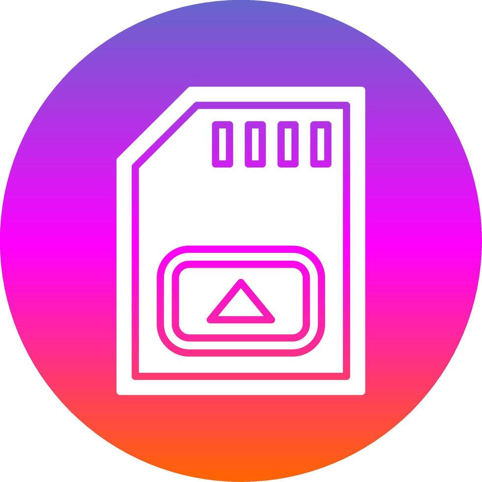 Memory Card Glyph Gradient Circle Icon Design vector