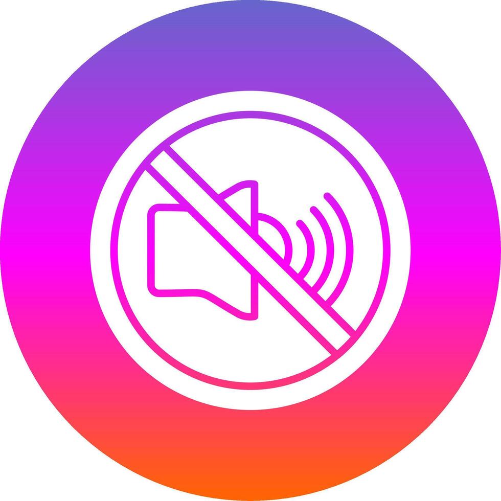 No Sound Glyph Gradient Circle Icon Design vector