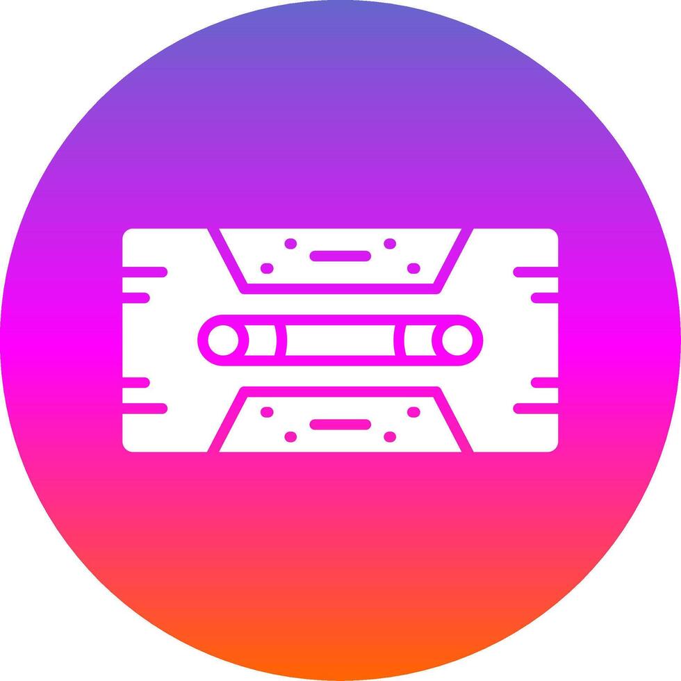 Cassette Tape Glyph Gradient Circle Icon Design vector