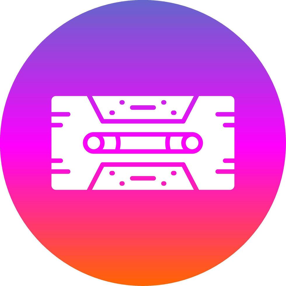 Cassette Tape Glyph Gradient Circle Icon Design vector