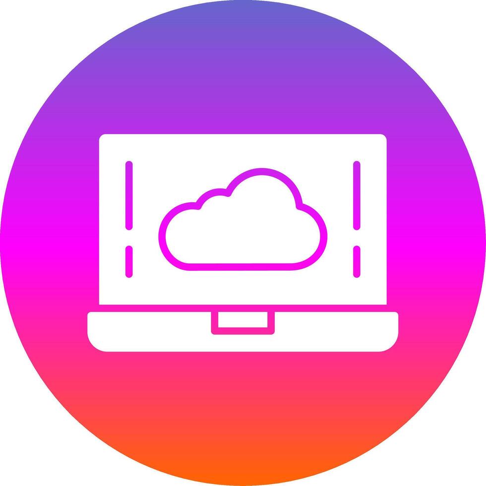 Cloud Glyph Gradient Circle Icon Design vector