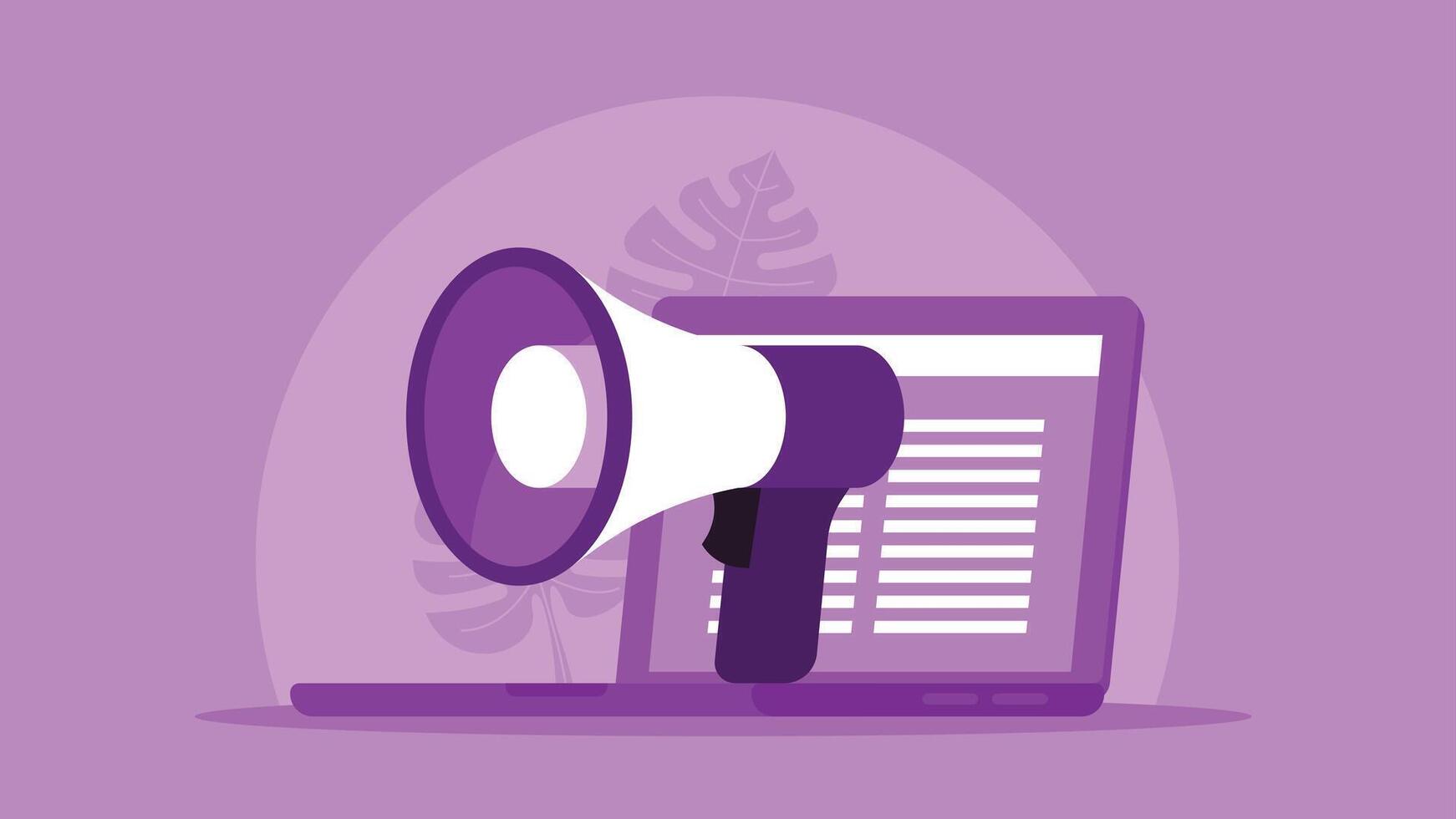 Digital Marketing announcements on social media abstract concept illustration vector
