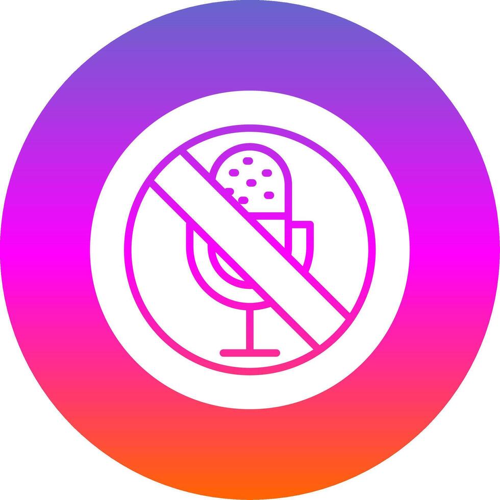 No Microphone Glyph Gradient Circle Icon Design vector
