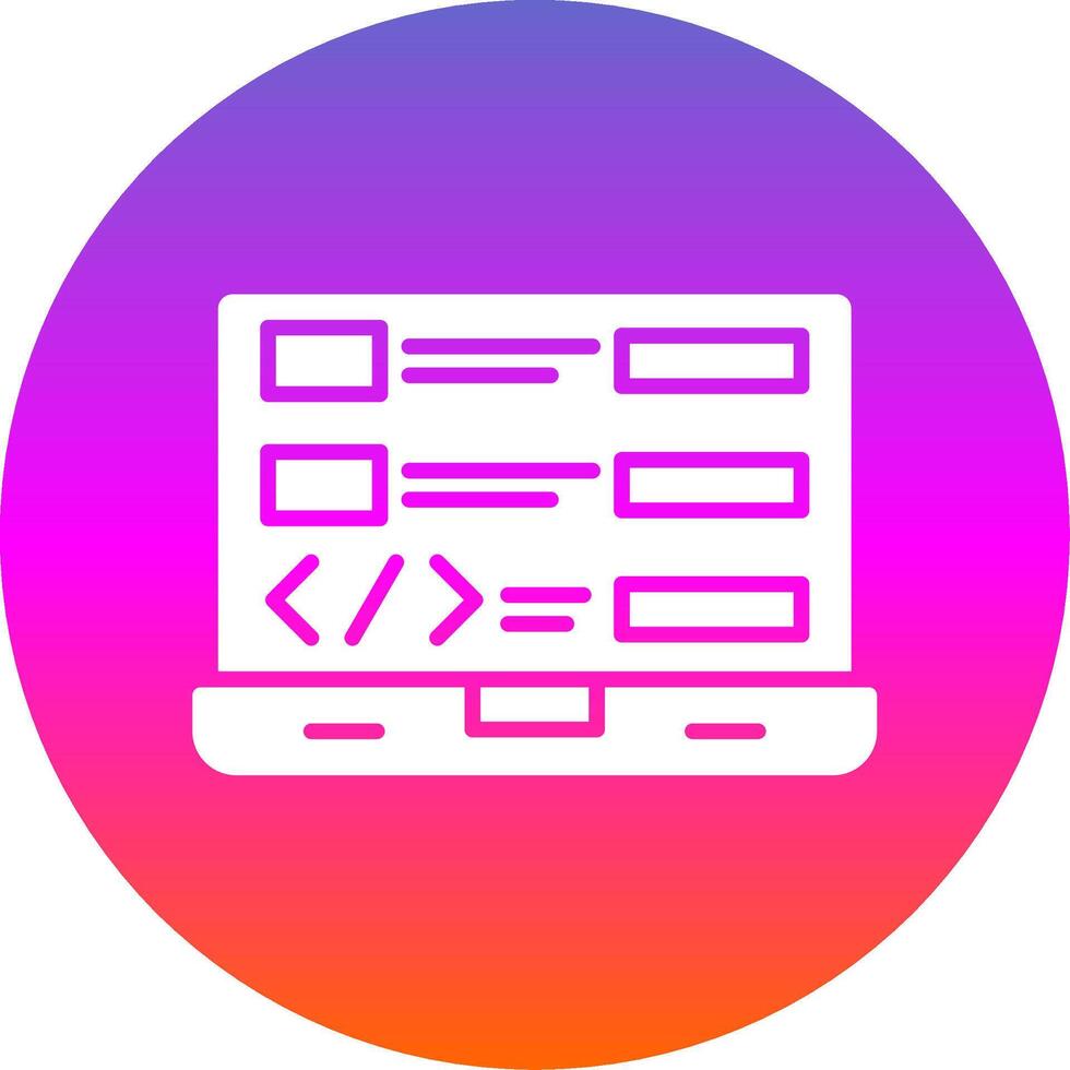 Coding Glyph Gradient Circle Icon Design vector