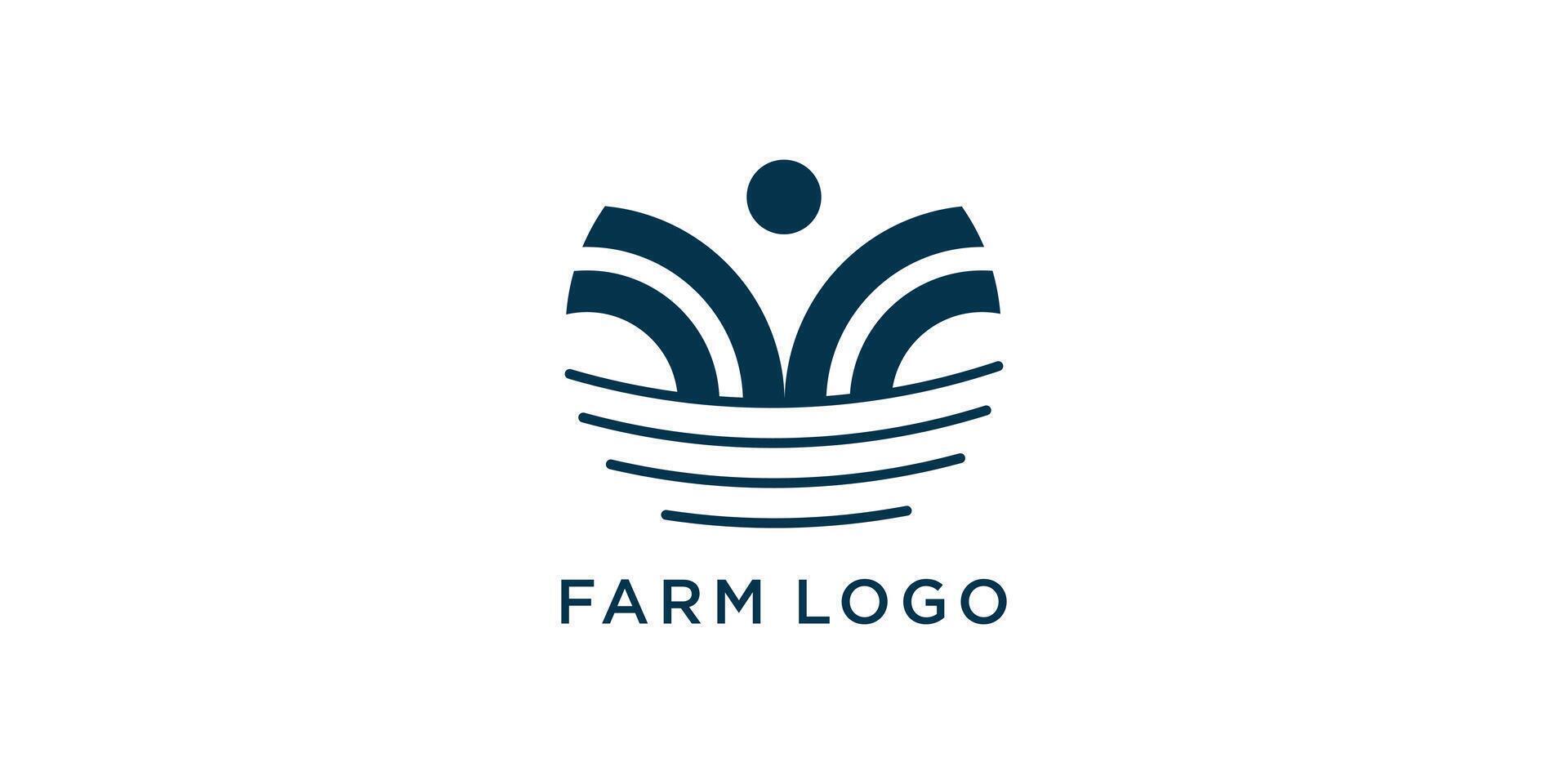 granja logo diseño icono para negocio con creativo concepto idea vector