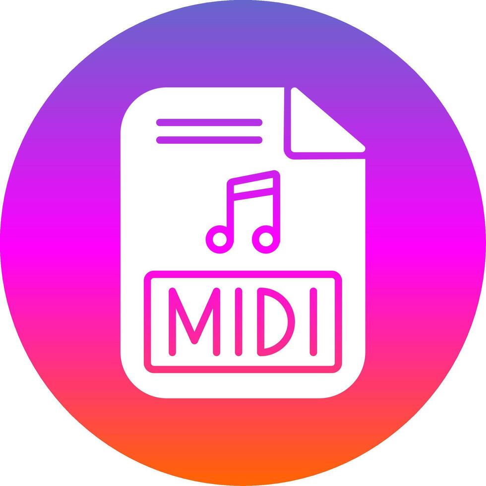 Midi Glyph Gradient Circle Icon Design vector