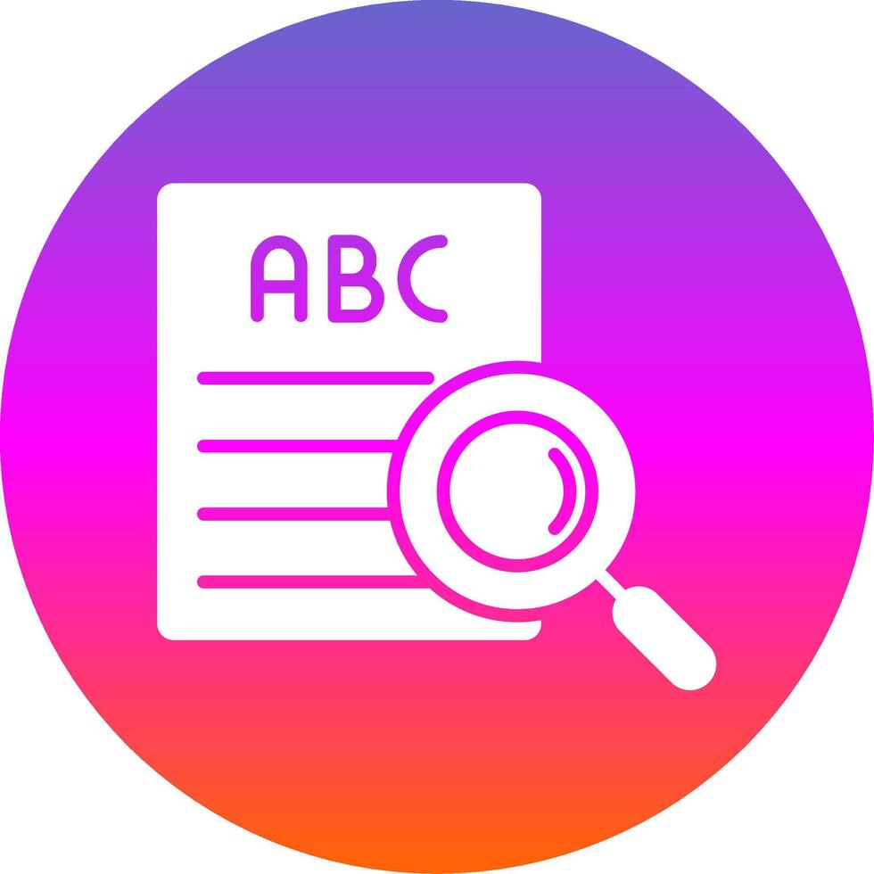 Spell Check Glyph Gradient Circle Icon Design vector