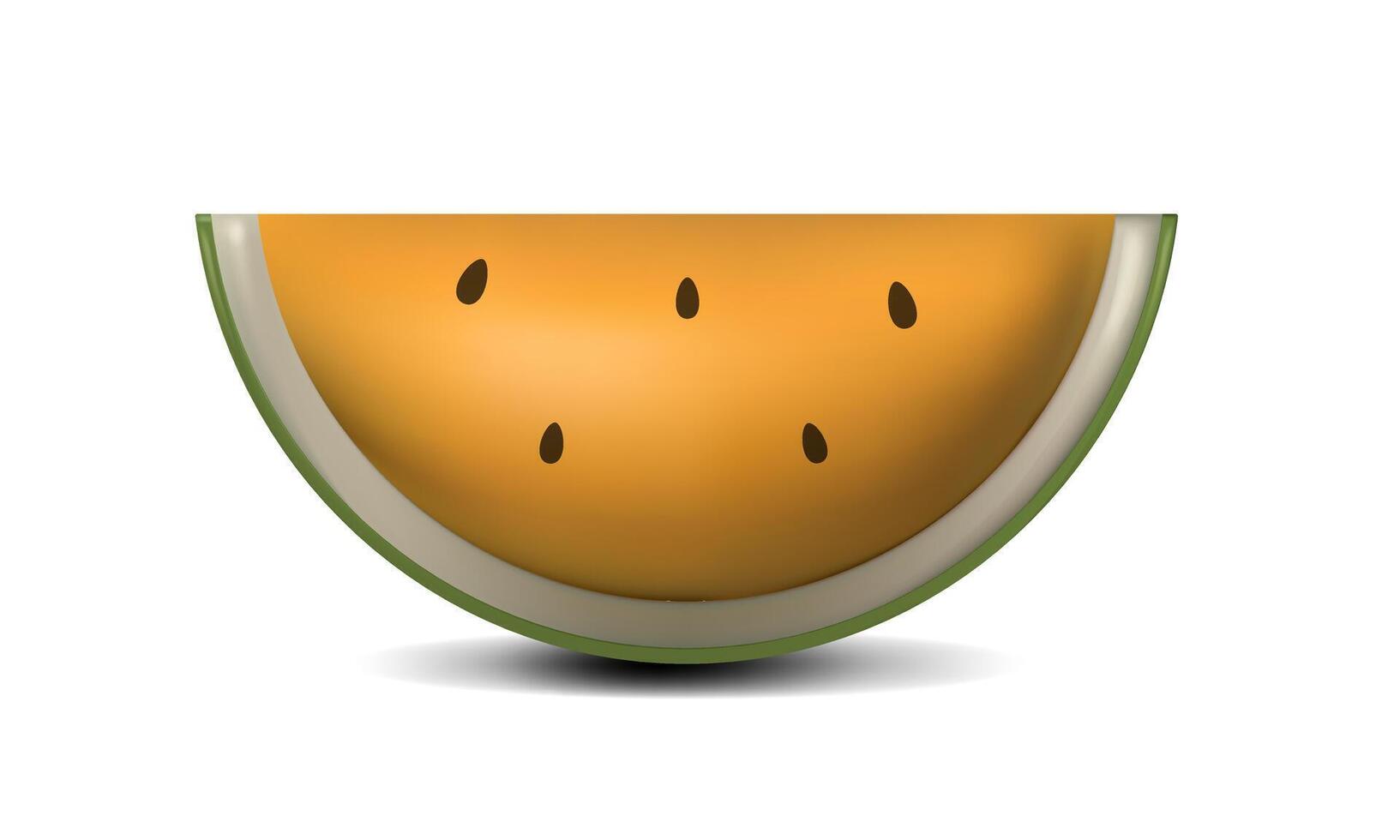 3d Yellow Watermelon. Cute Tropical fruit print. Summer sale clip art. Fresh fruit, 3d water melon icon isolated on transparent background. illustration EPS 10 vector