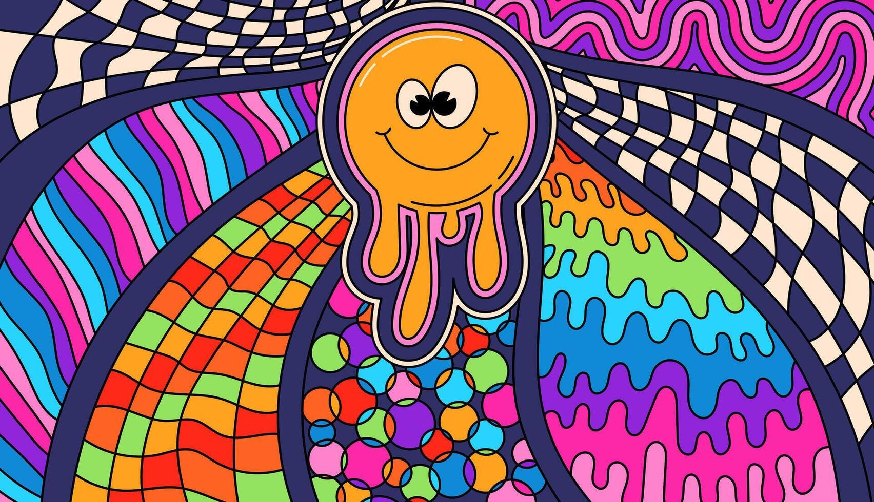 Abstract hippie decor. vector