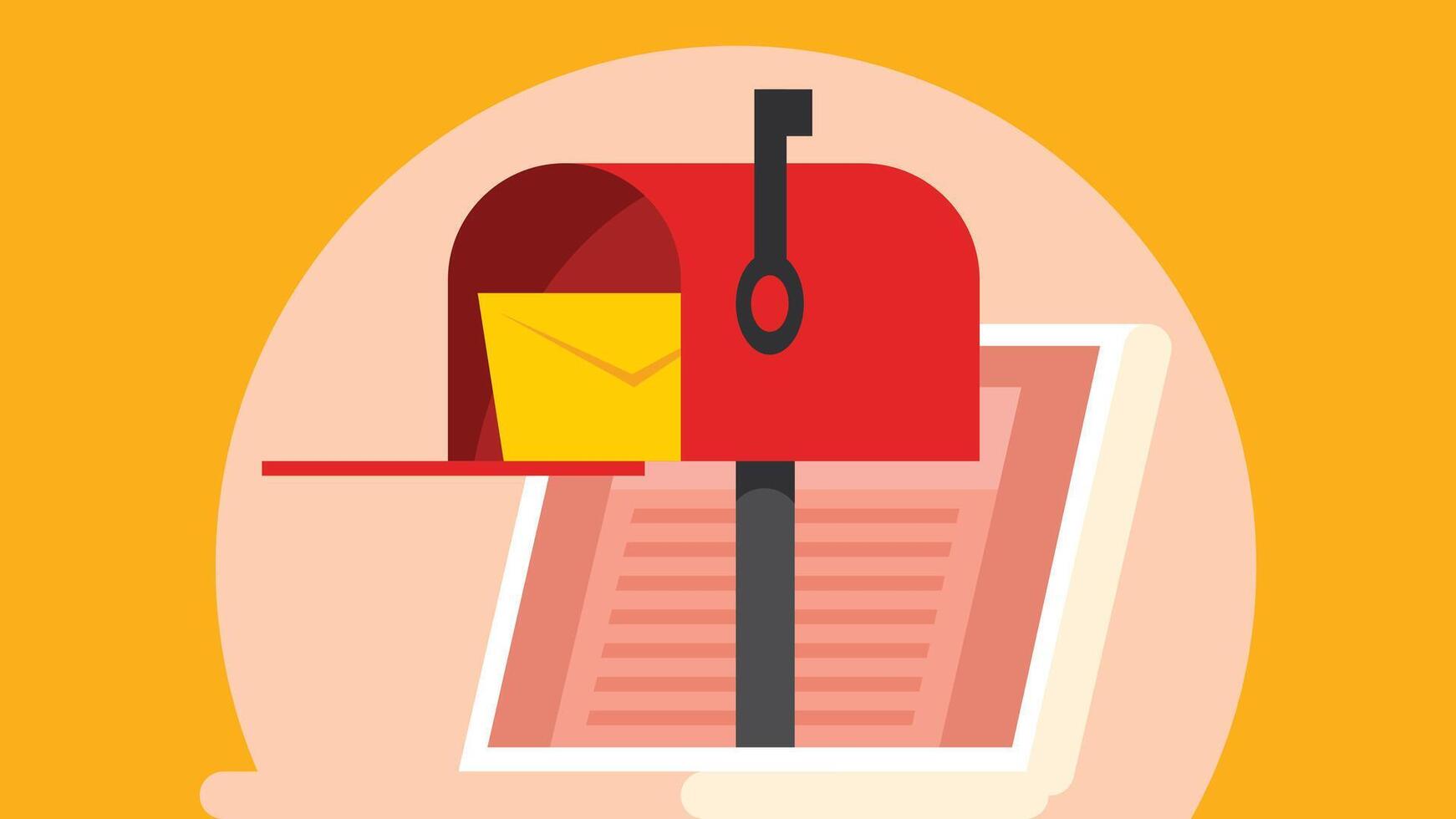 mailbox has a letter received concept illustration vector