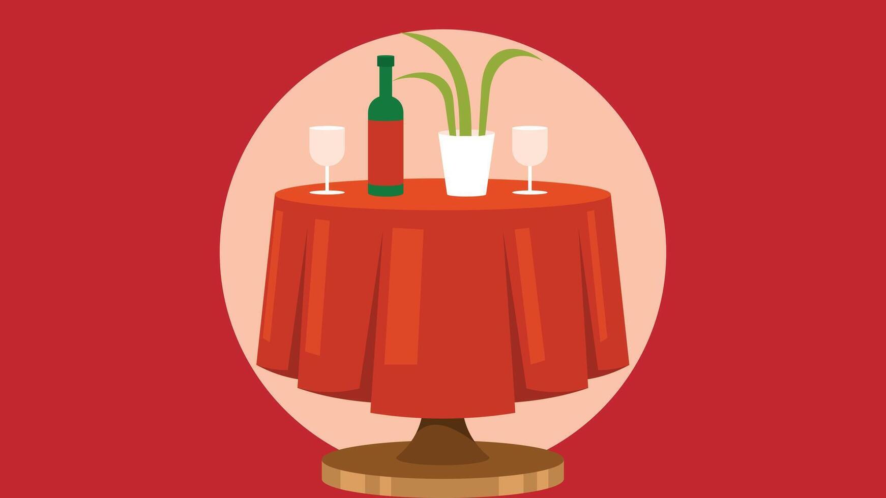 Restaurant fancy fine dining table isolated illustration vector