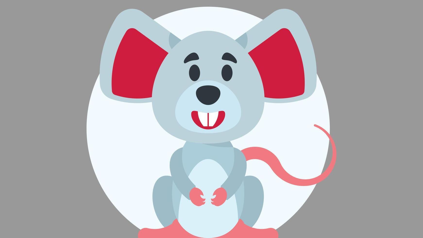 Mouse Cartoon character for children coloring book vector