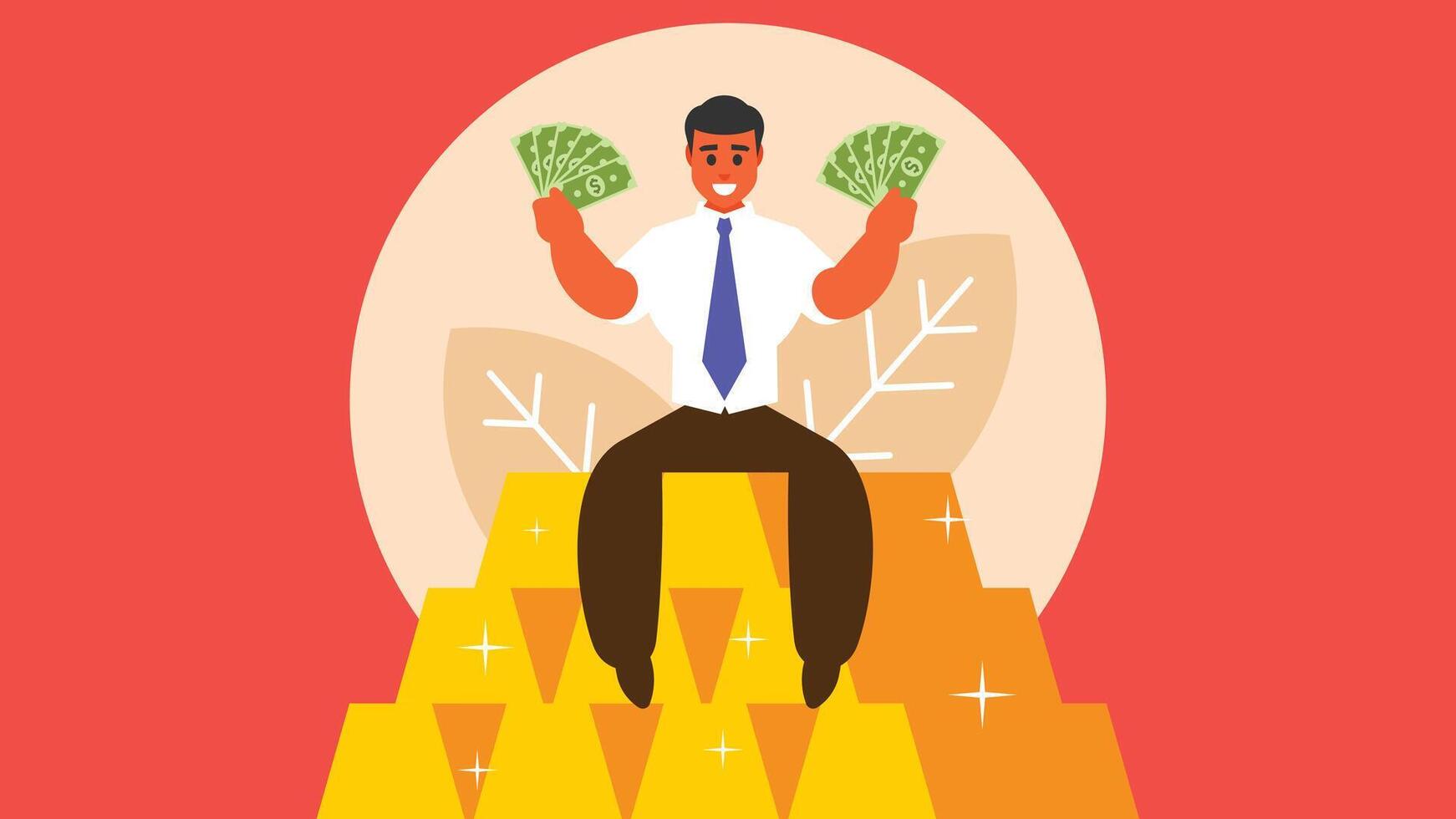 Financial savings and wealth growth abstract illustration vector