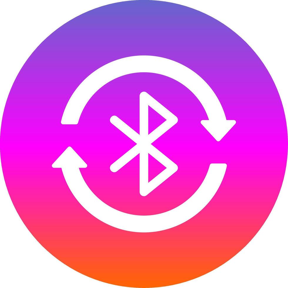 Bluetooth Glyph Gradient Circle Icon Design vector