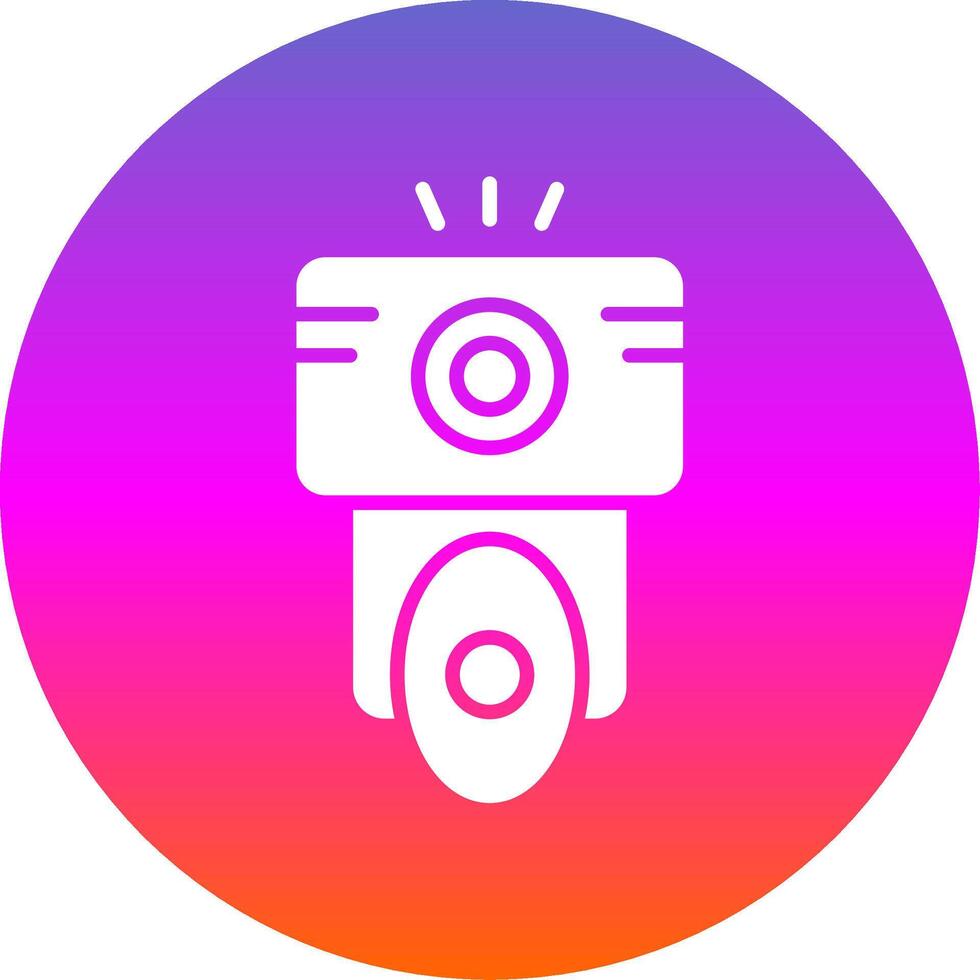 Camera Flash Glyph Gradient Circle Icon Design vector