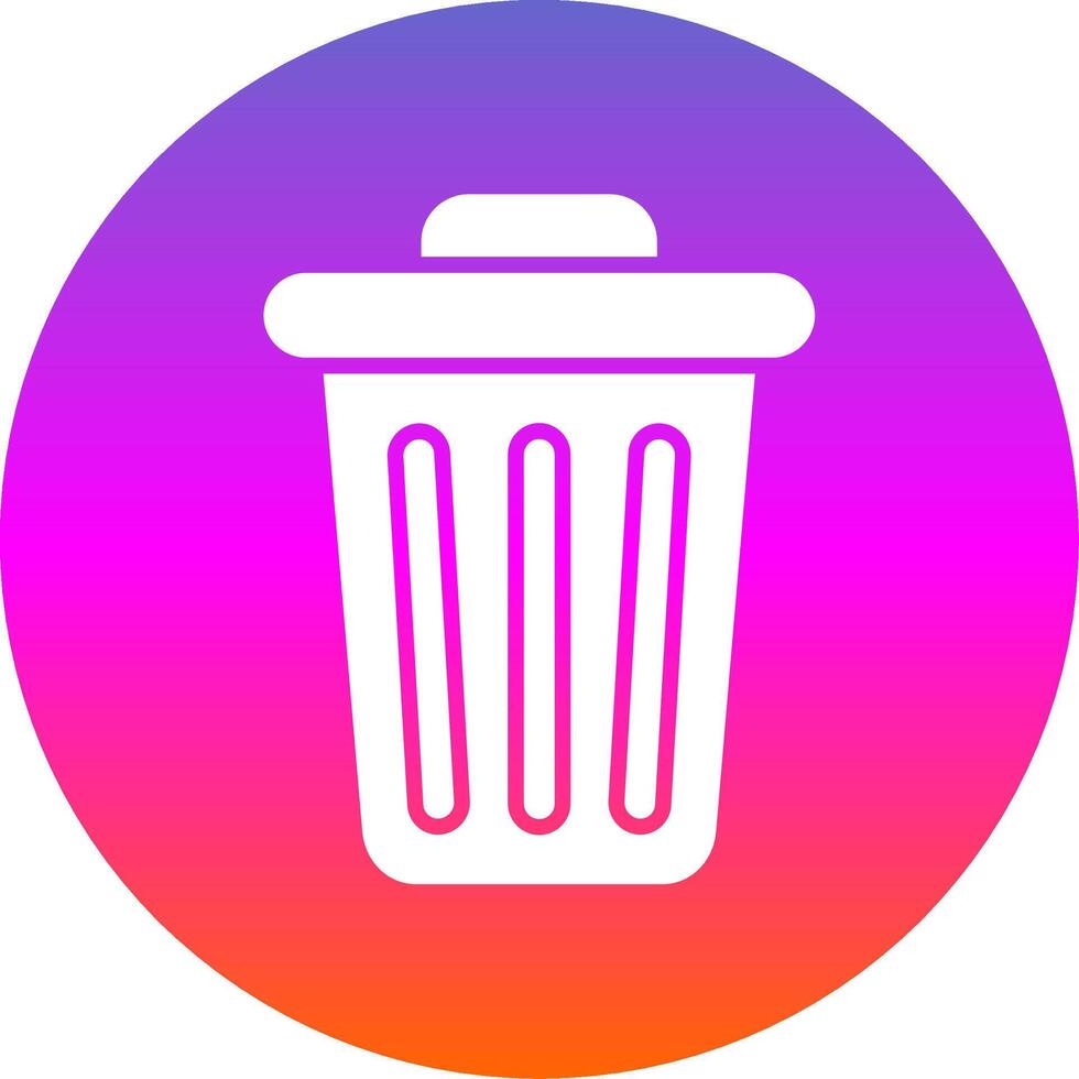 Dustbin Glyph Gradient Circle Icon Design vector