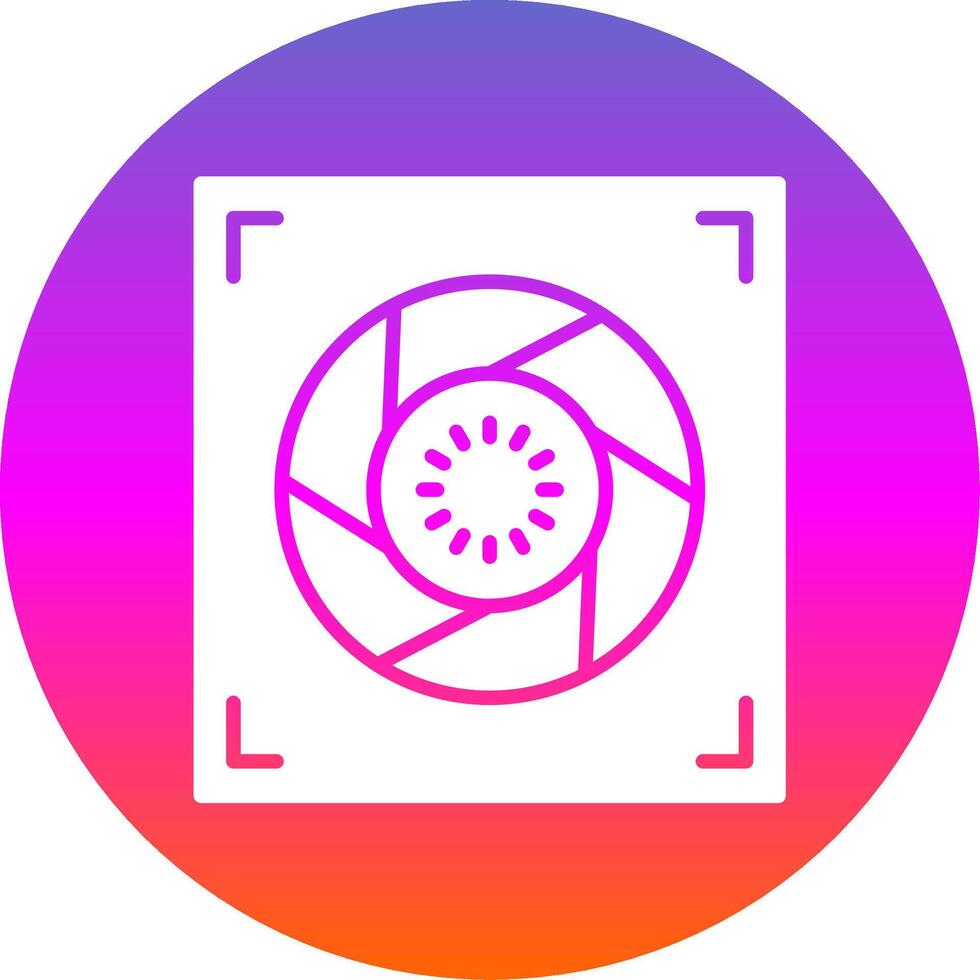 Aperture Glyph Gradient Circle Icon Design vector