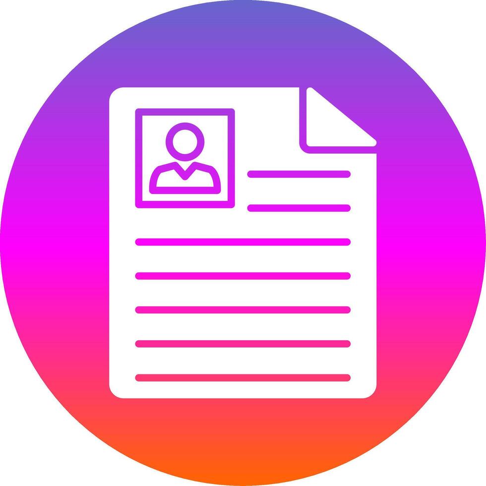 Curriculum Vitae Glyph Gradient Circle Icon Design vector