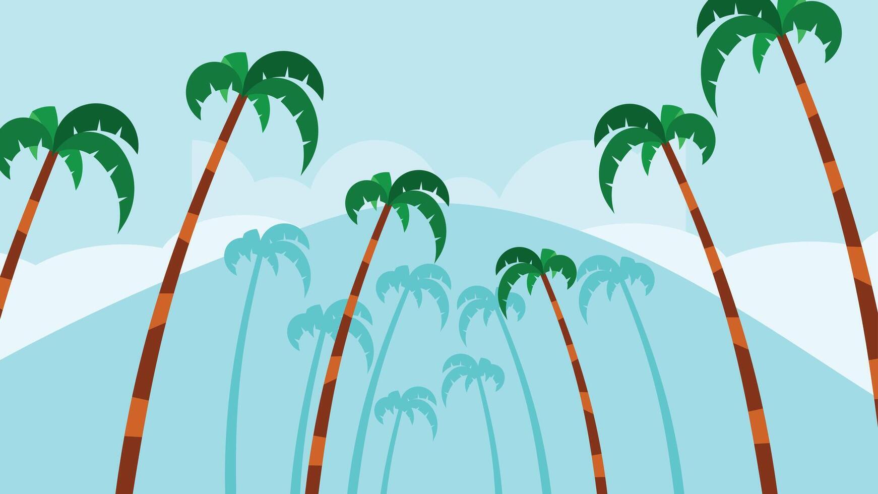 Los angeles palm trees on the sides with clear sky vector