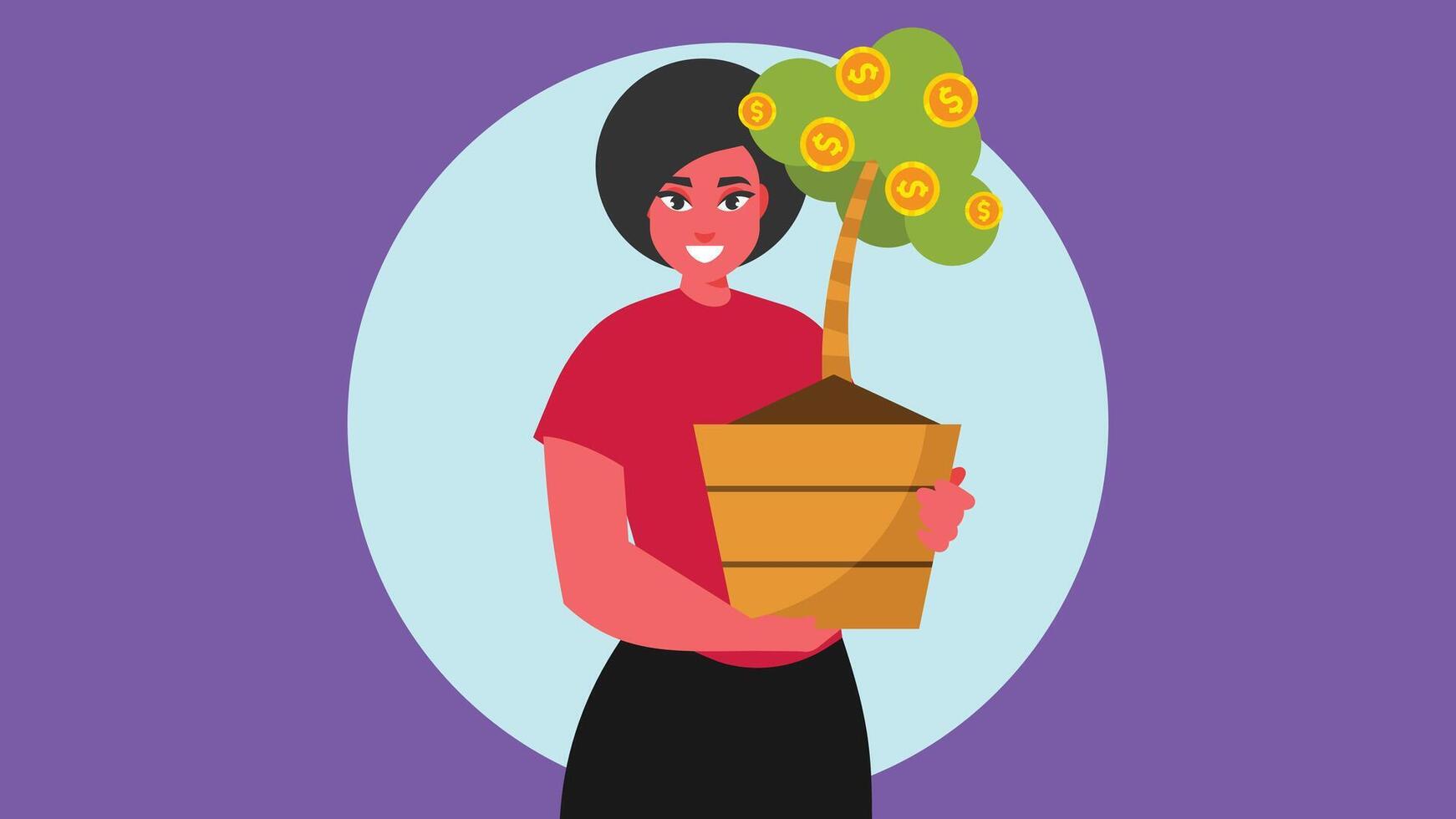 Business investment growth idea abstract illustration with money saving vector