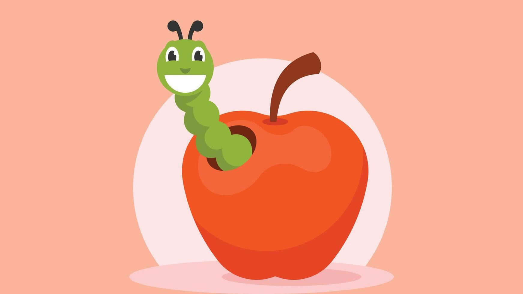 warm coming out from an apple smiling vector