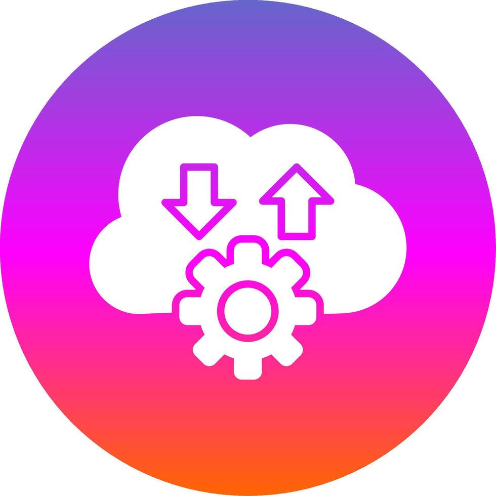 Cloud Glyph Gradient Circle Icon Design vector