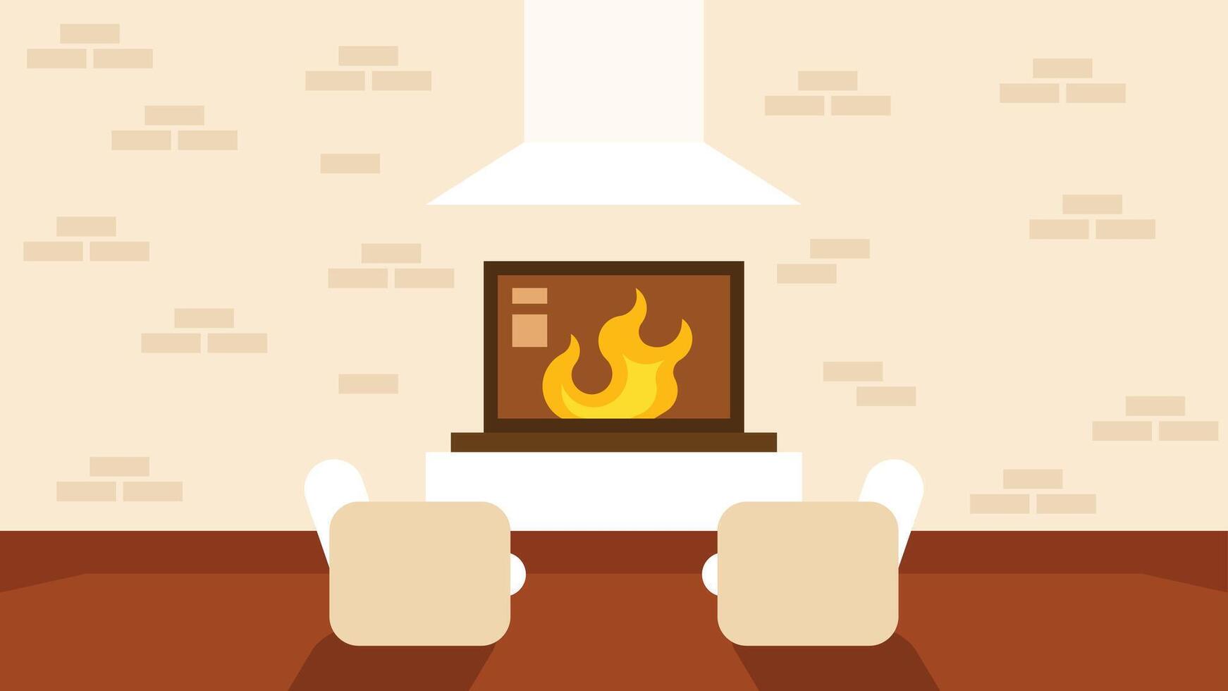 interior living room with chairs and fireplace in the background vector