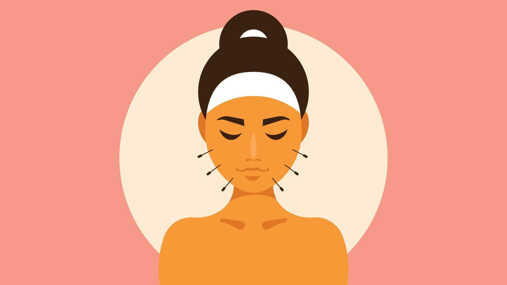 Skin care treatment with needles in a spa resort illustration vector