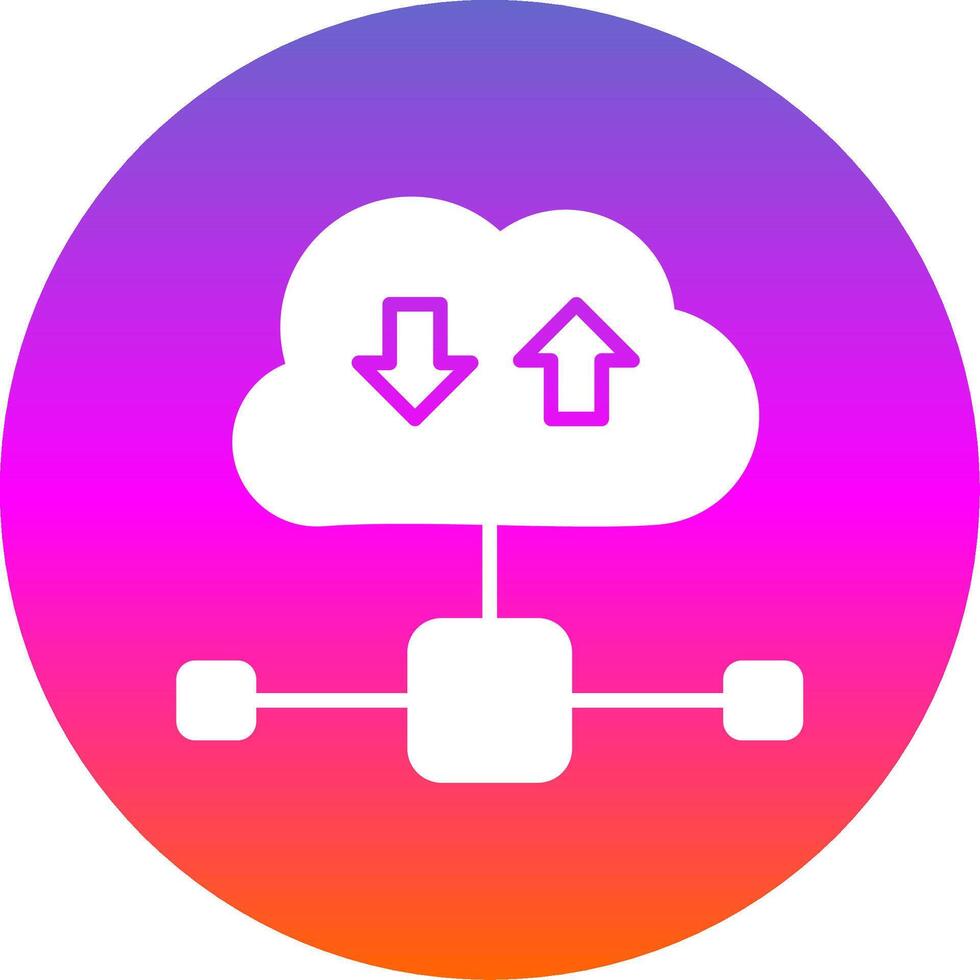 Cloud Glyph Gradient Circle Icon Design vector