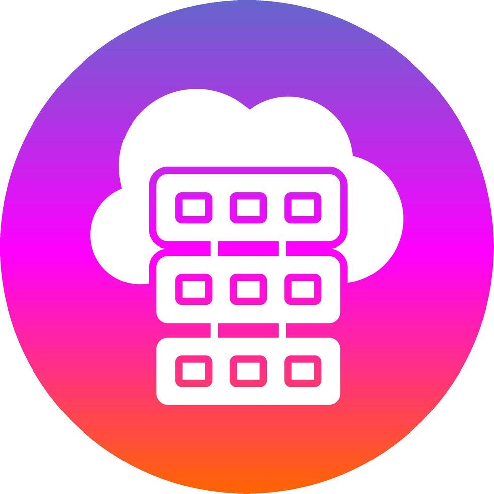 Cloud Computing Glyph Gradient Circle Icon Design vector